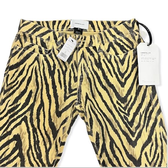 Current/Elliott The Ruby Crop Ankle Jeans in Natural Zebra - Picture 6 of 12